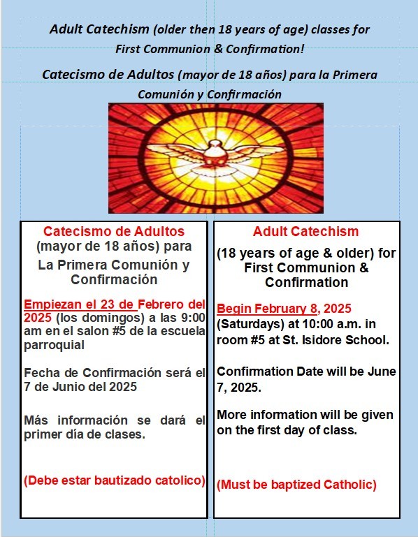 Adult Confirmation Classes 2025