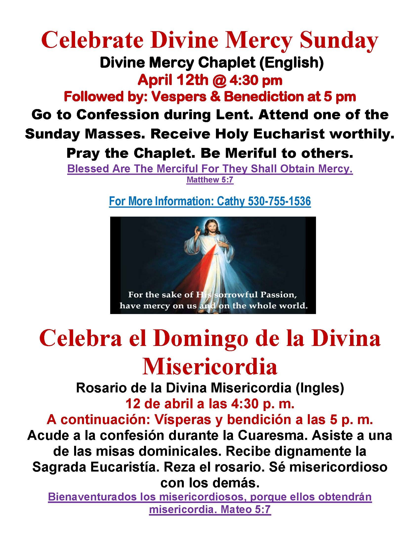 Divine Mercy Sunday Bilingual English Flyer 2026