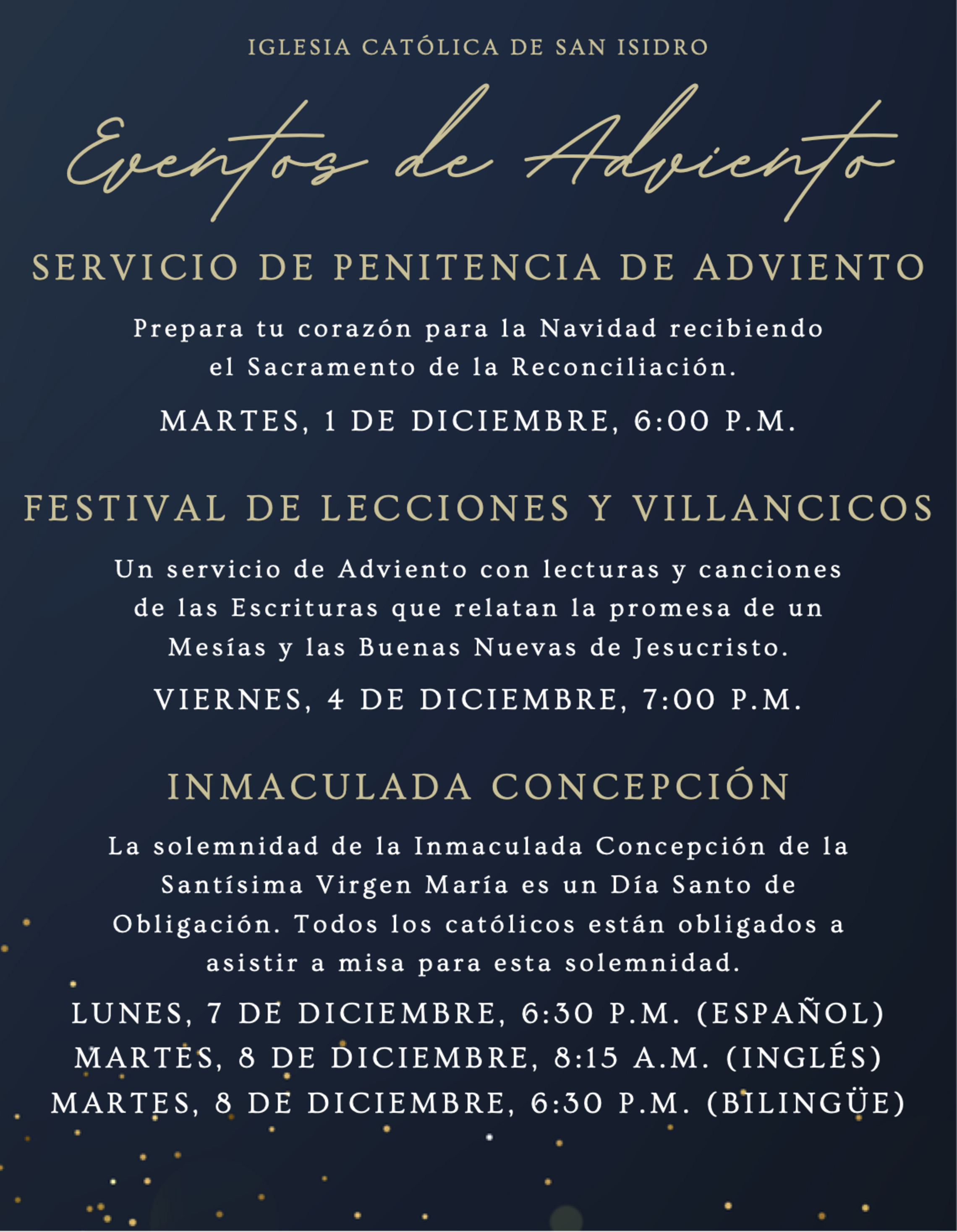 Advent Events Spanish 2026