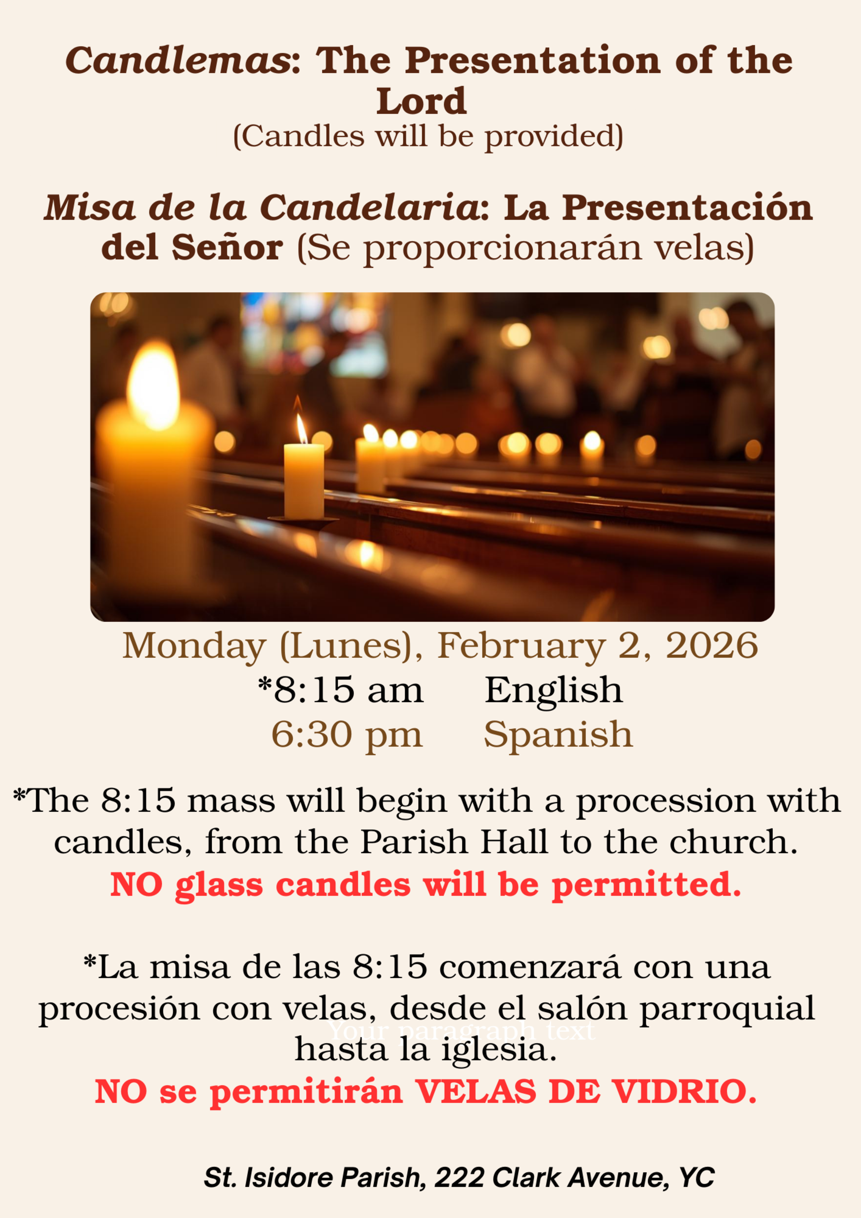Candle Mass 2026
