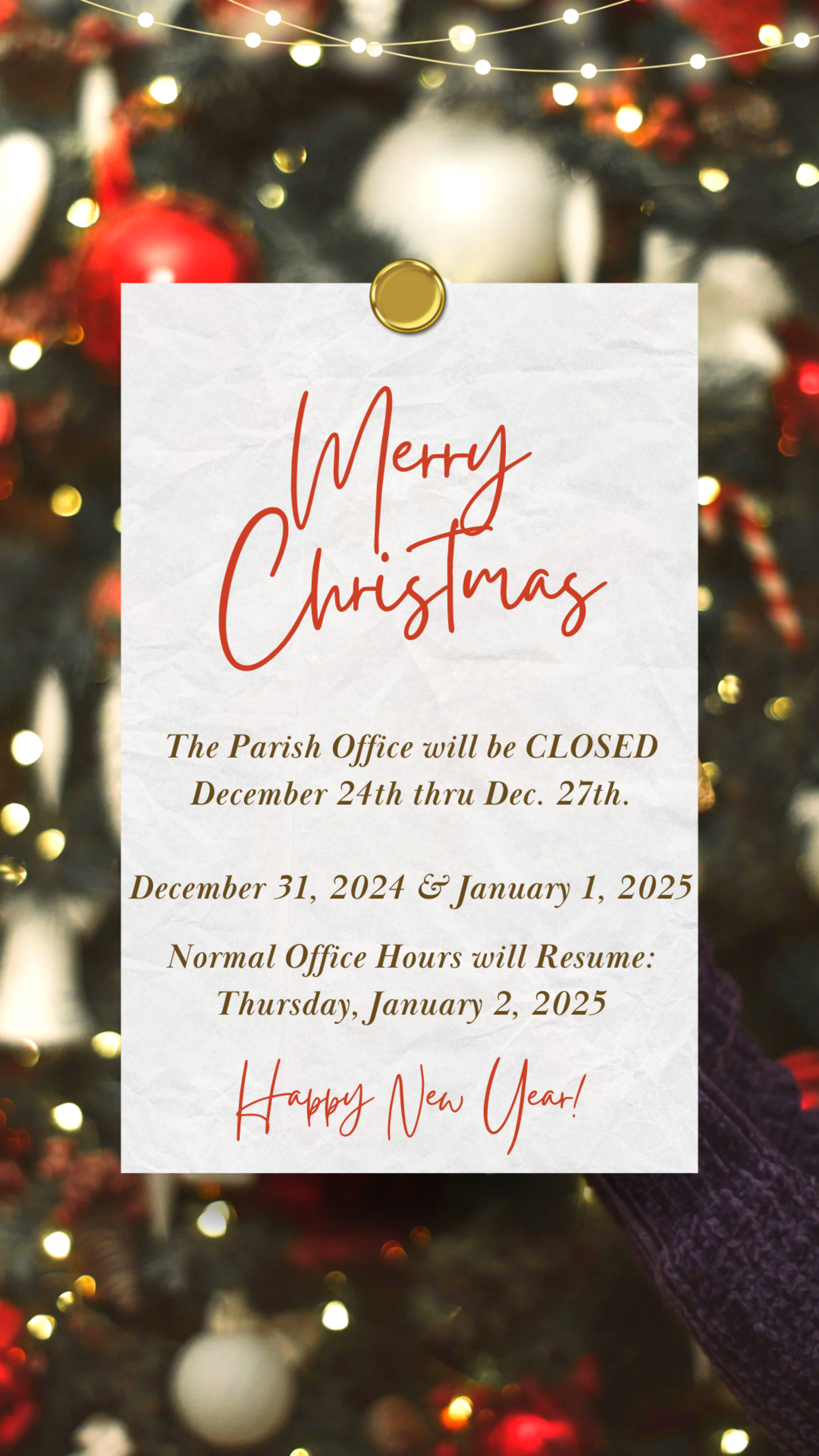 Christmas Office Hours 2024