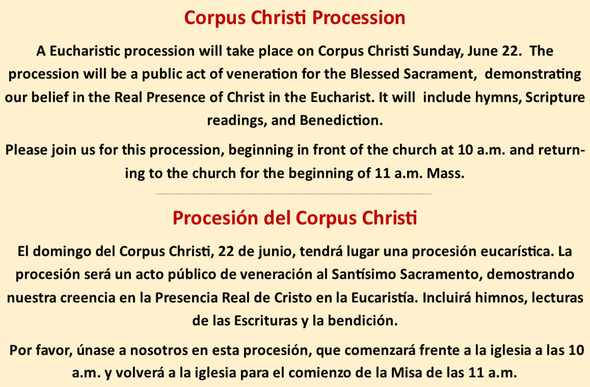 Corpus Cristi Procession St. Isidore Parish 2025