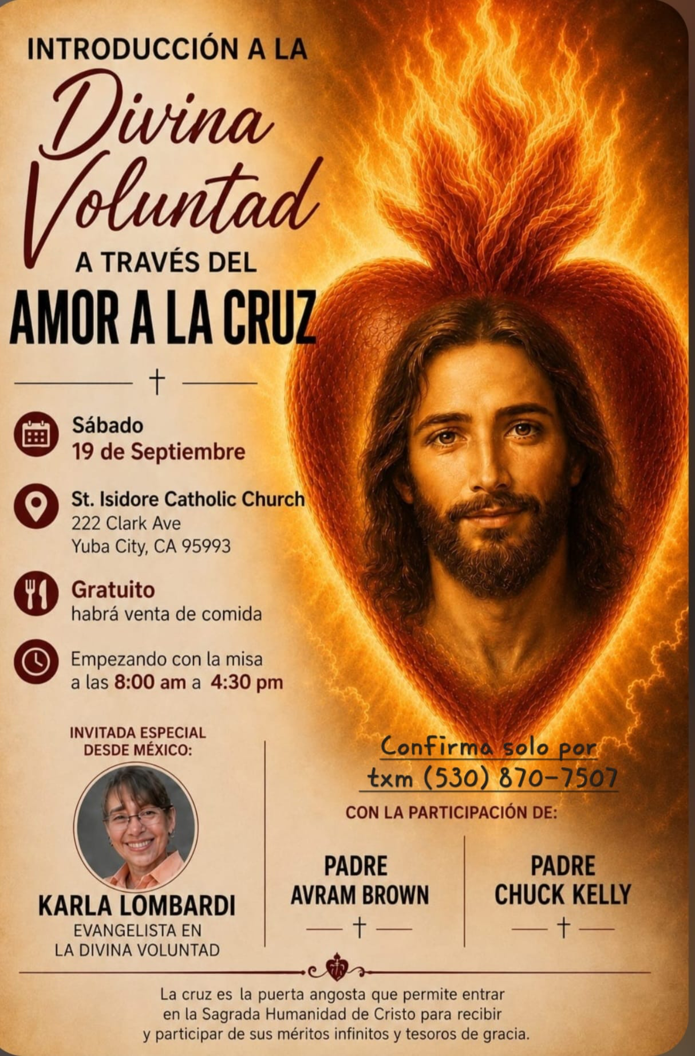 Divina Voluntad Retiro Flyer Spanish August 2026