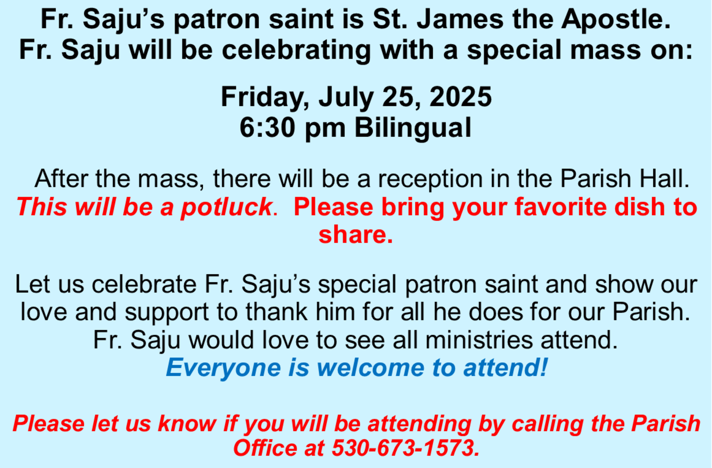 Fr. Saju Patron Saint 2025