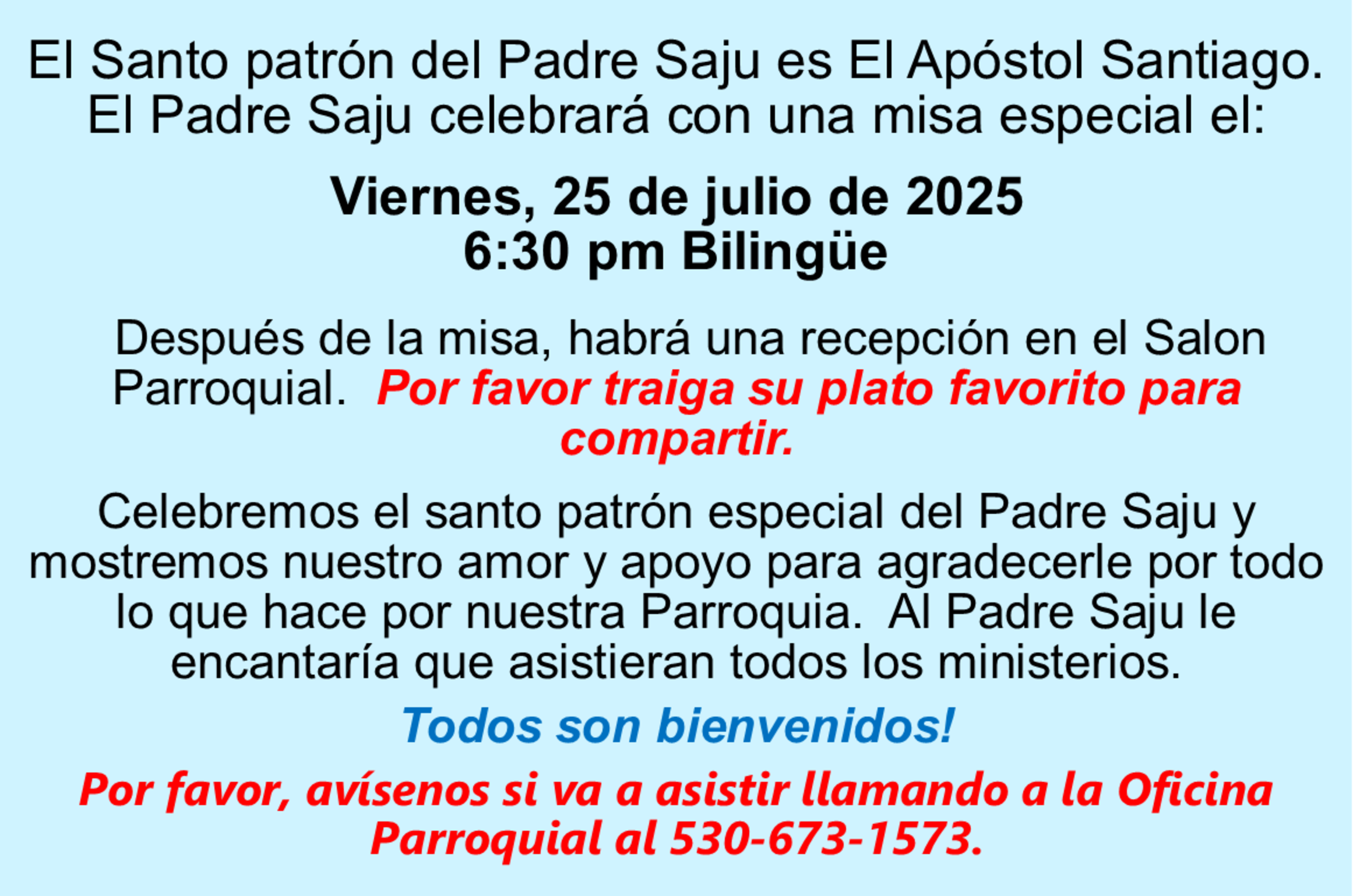 Fr. Saju Patron Saint 2025 Spanish