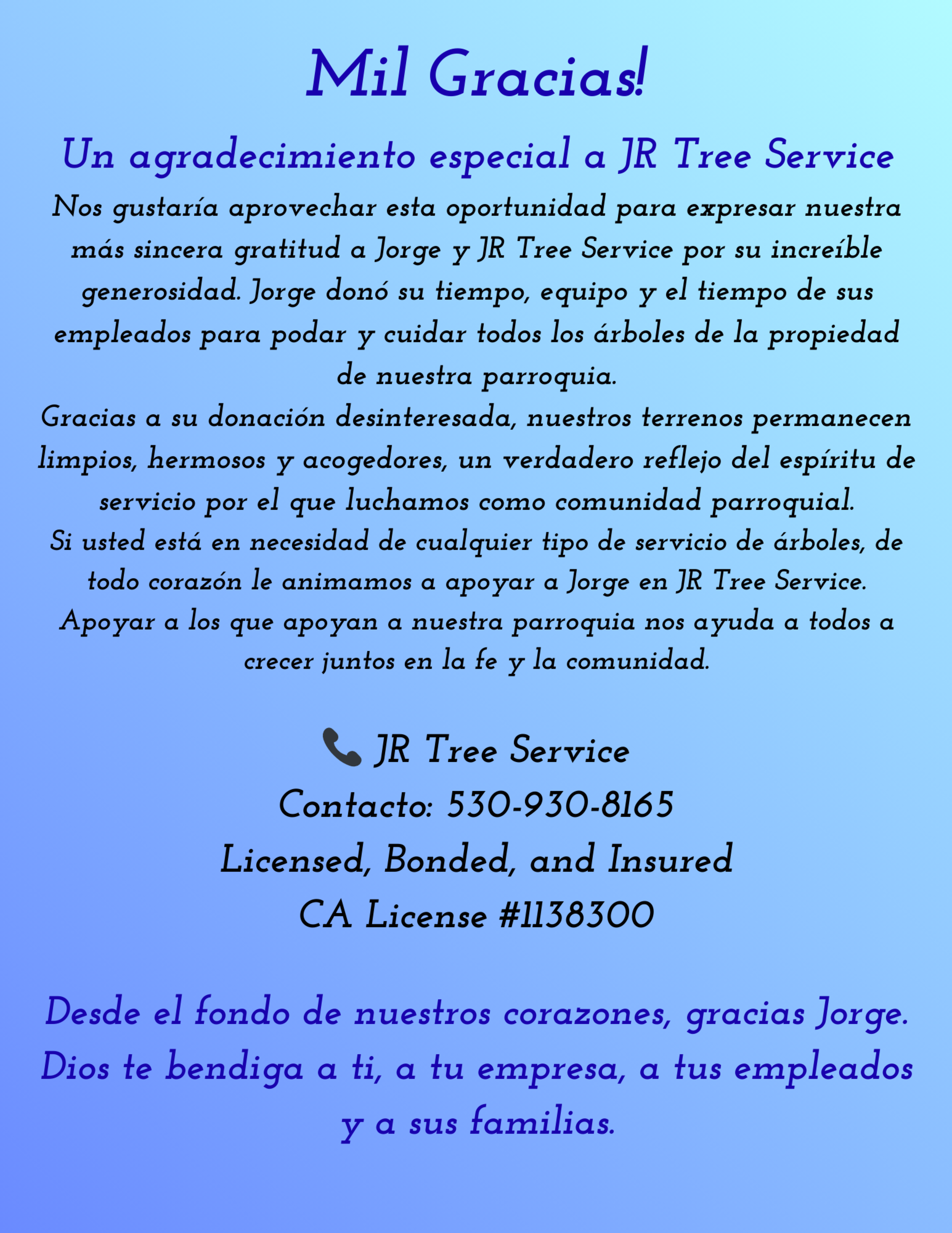Jr Tree Service Spanish