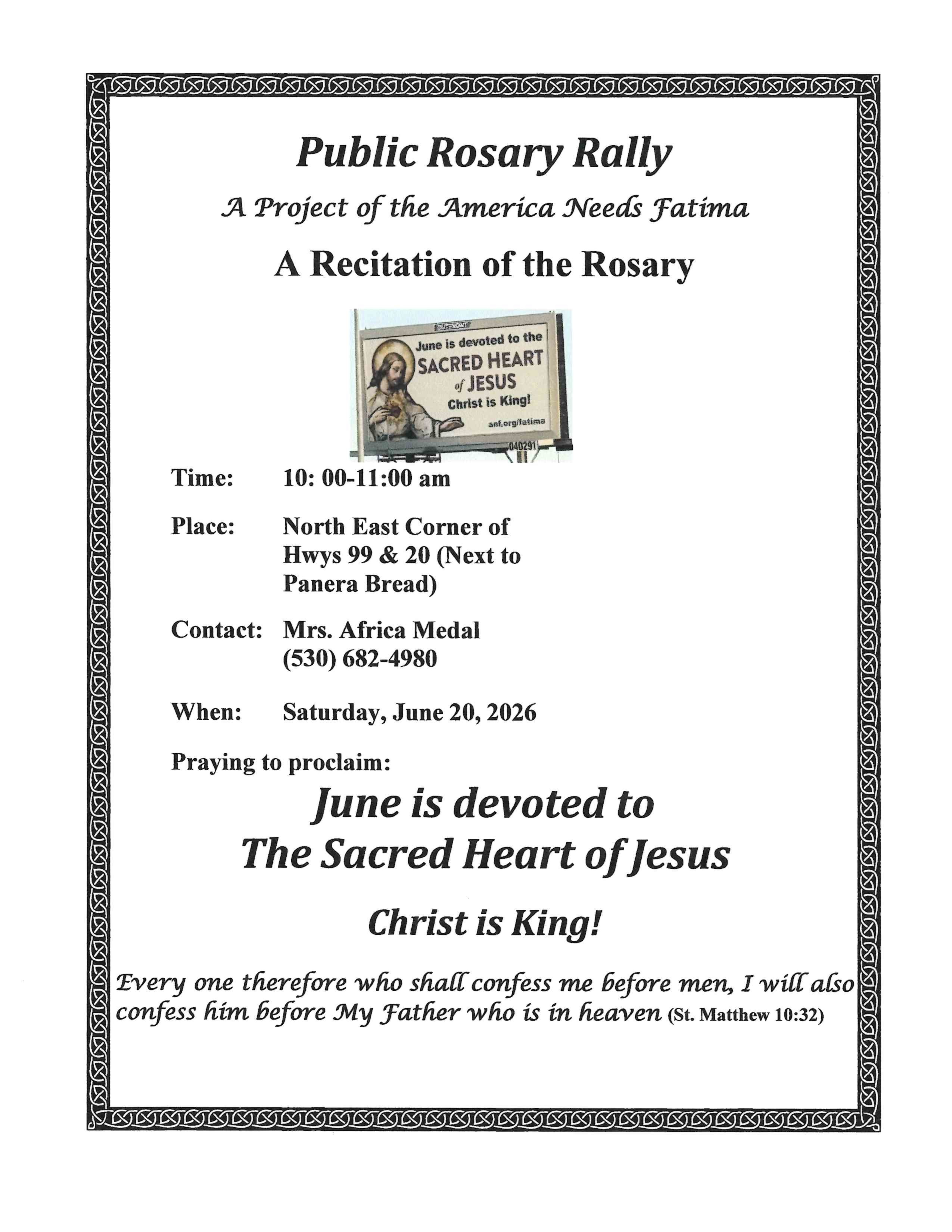 Public Rosary Rally June 2026
