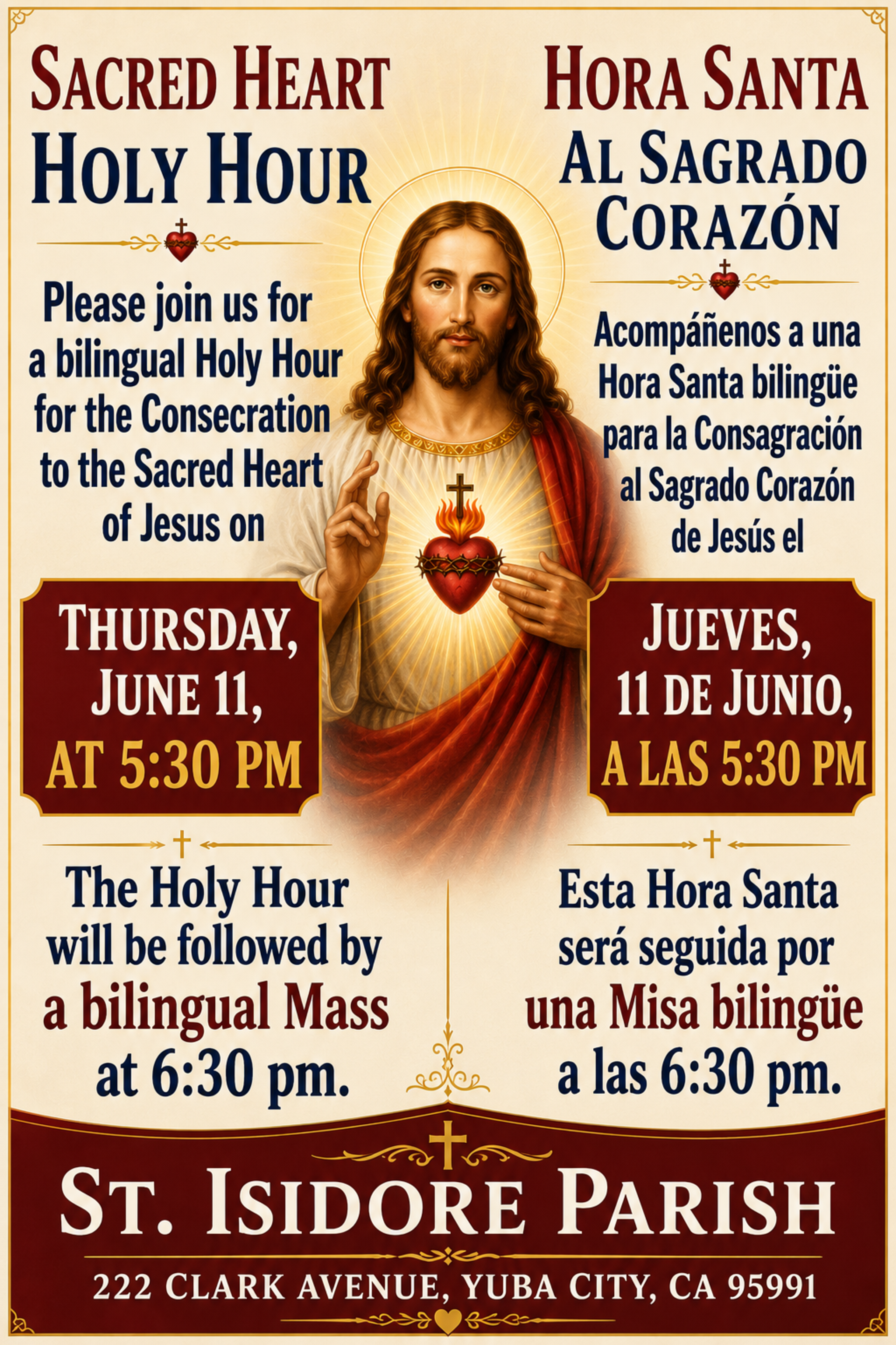 Sacred Heart Of Jesus Holy Hour June 2026 Bilingual