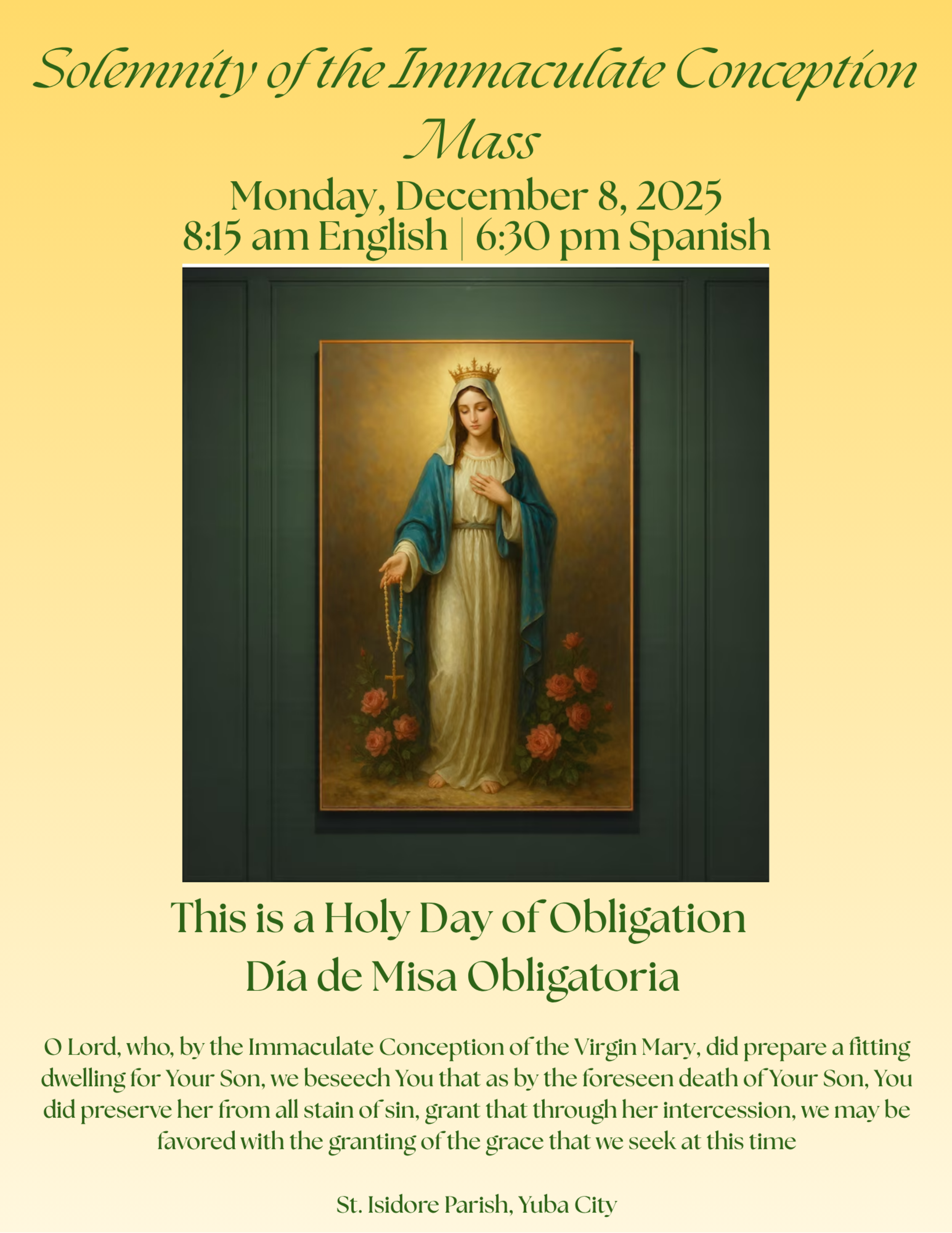 Solemnity Of The Immaculate Conception 2025