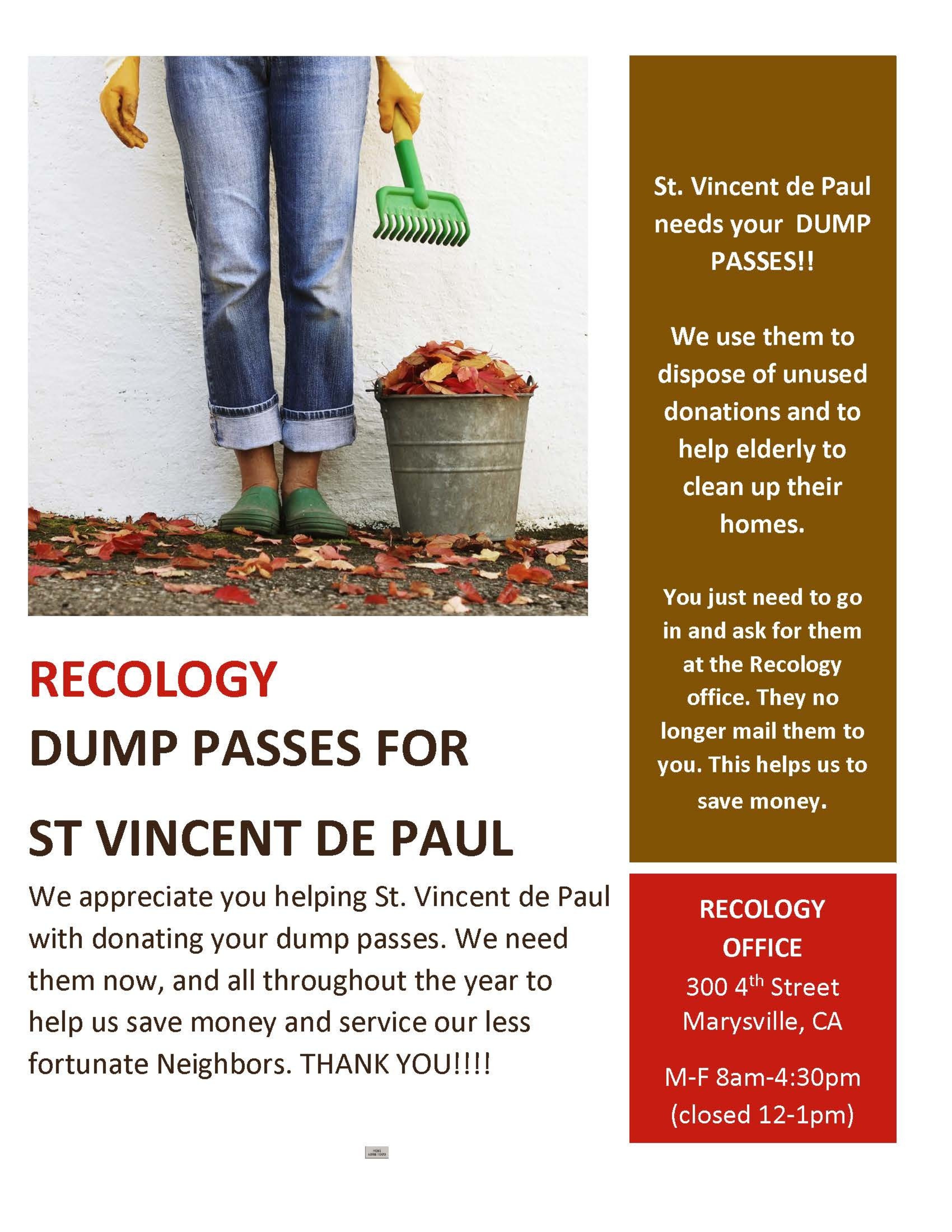 Svdp Recology Dump Passes Page 1