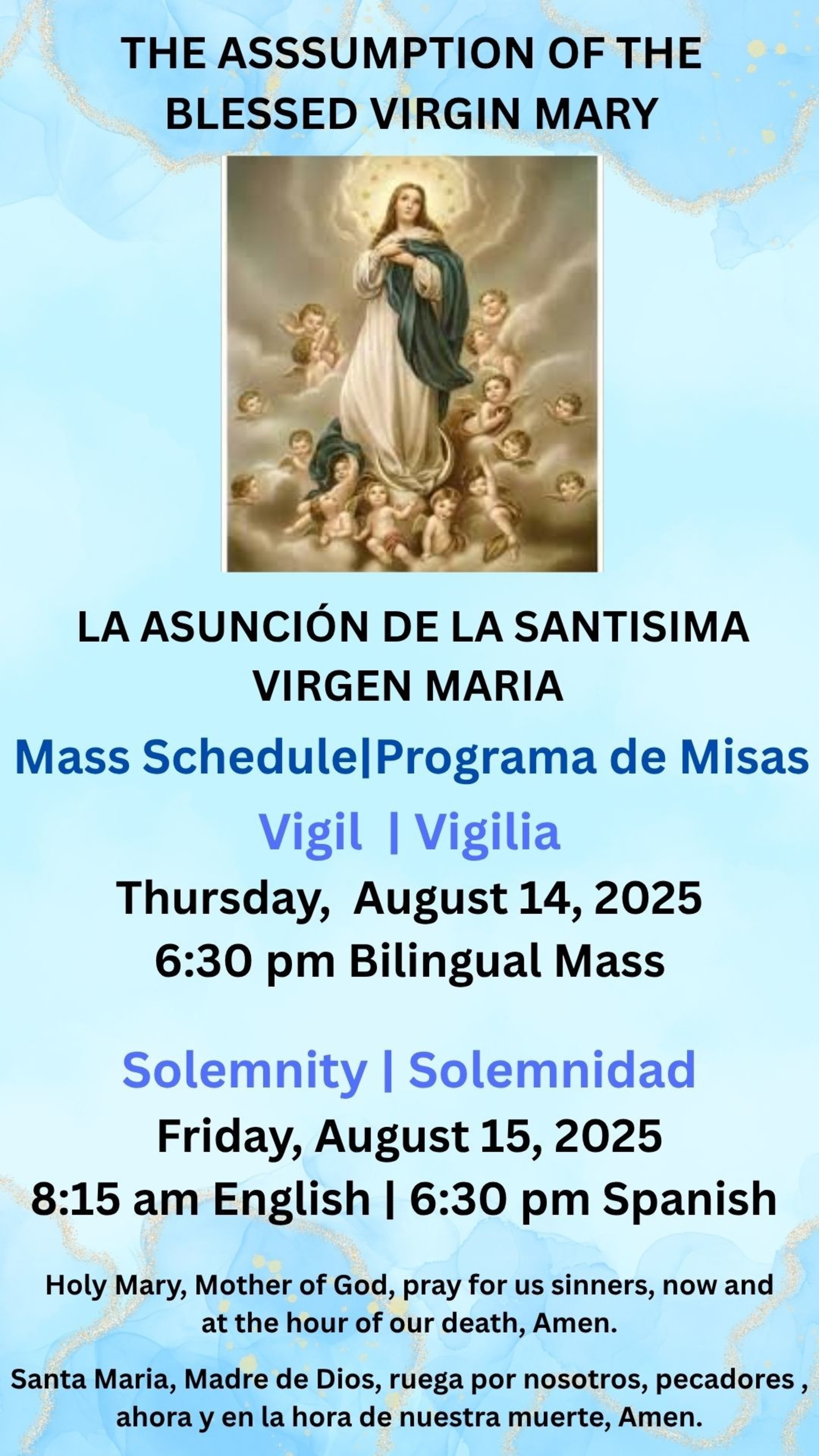 The Assumption Of The Blessed Virgin Mary 2025