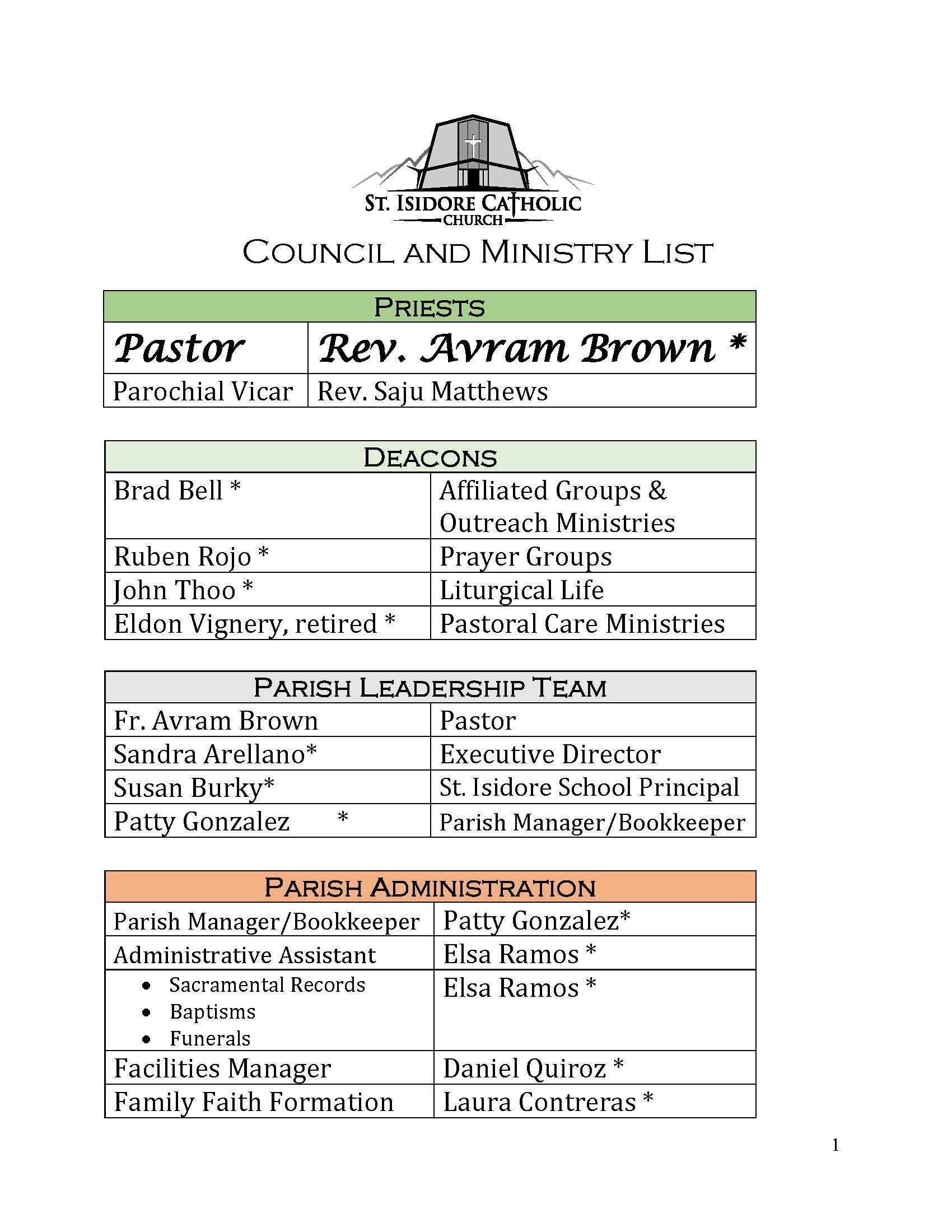 St. Isidore Organizational Structure Public 8 13 25 Page 1