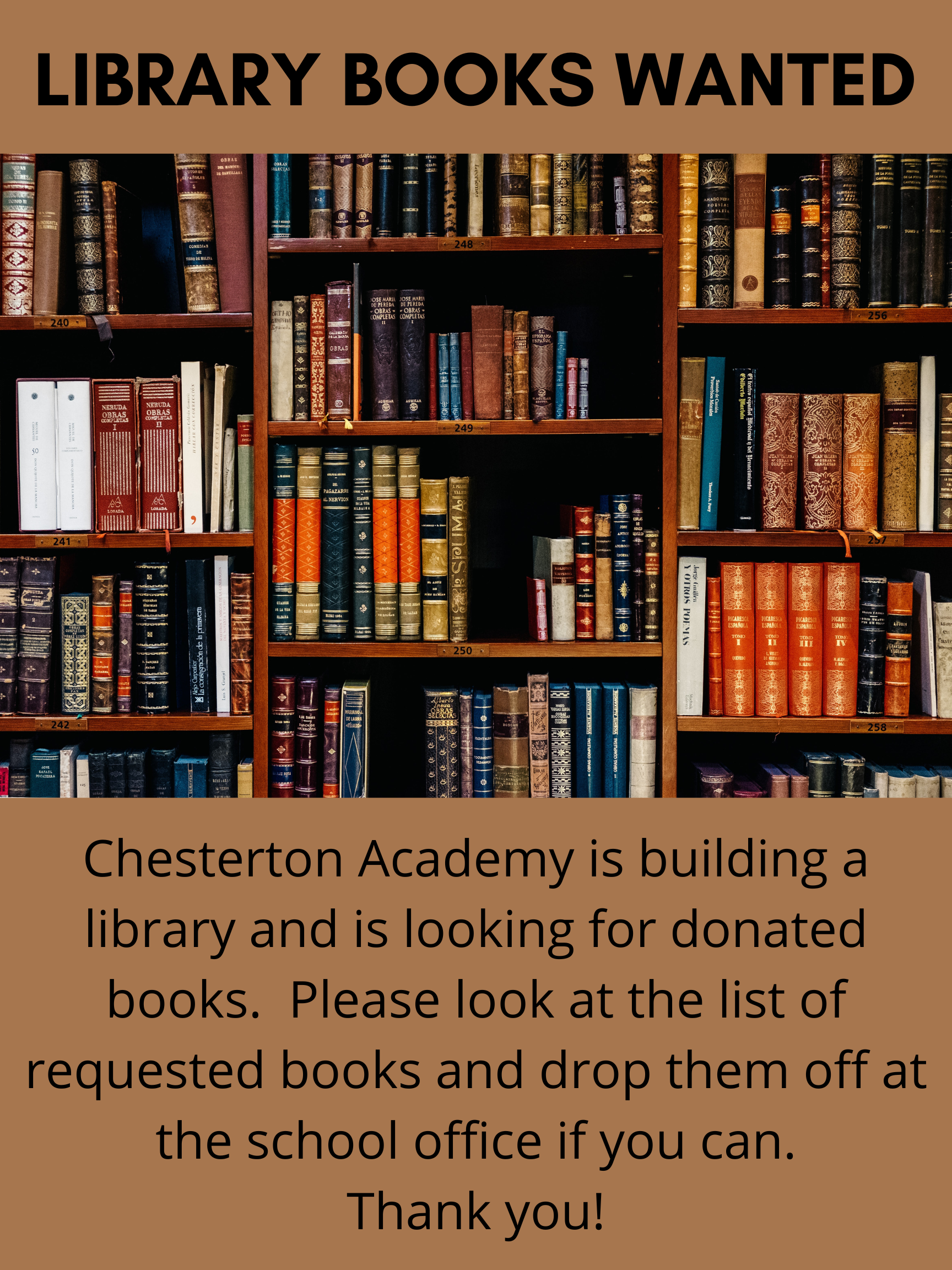 Library Books Wanted