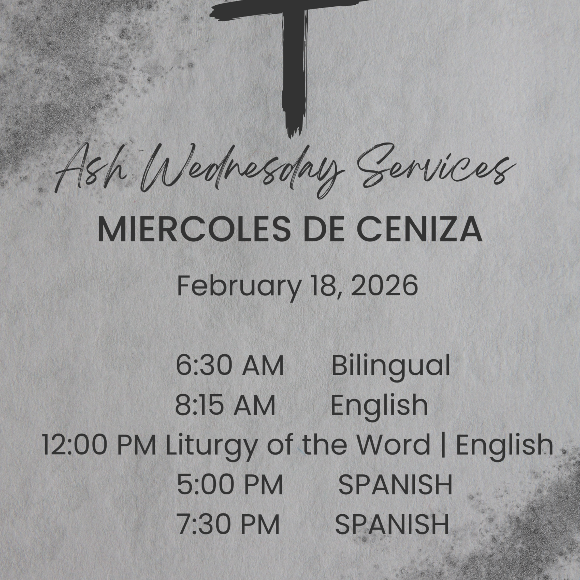 Ash Wednesday Bilingual Flyer 2026
