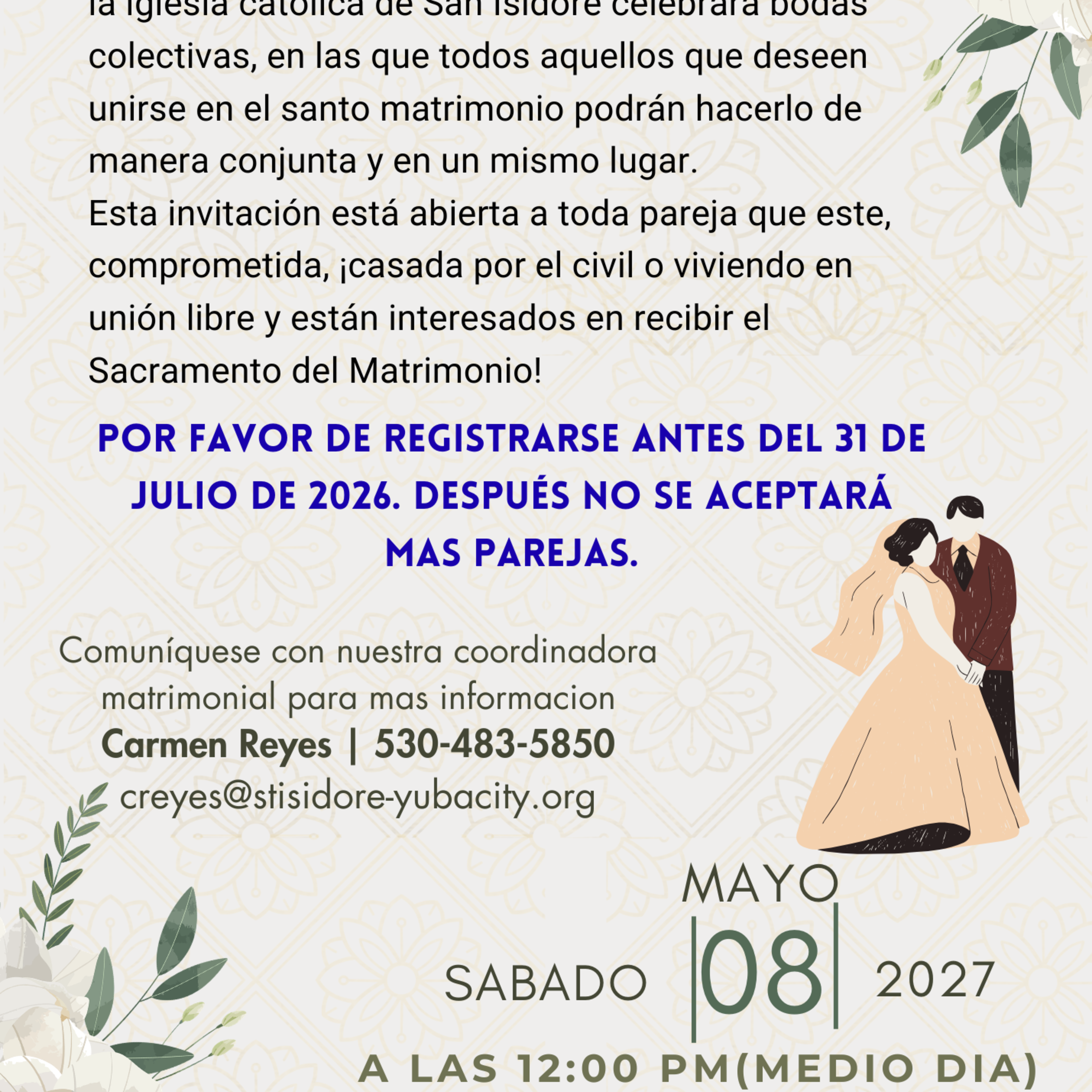 Bodas Comunitarias 2027