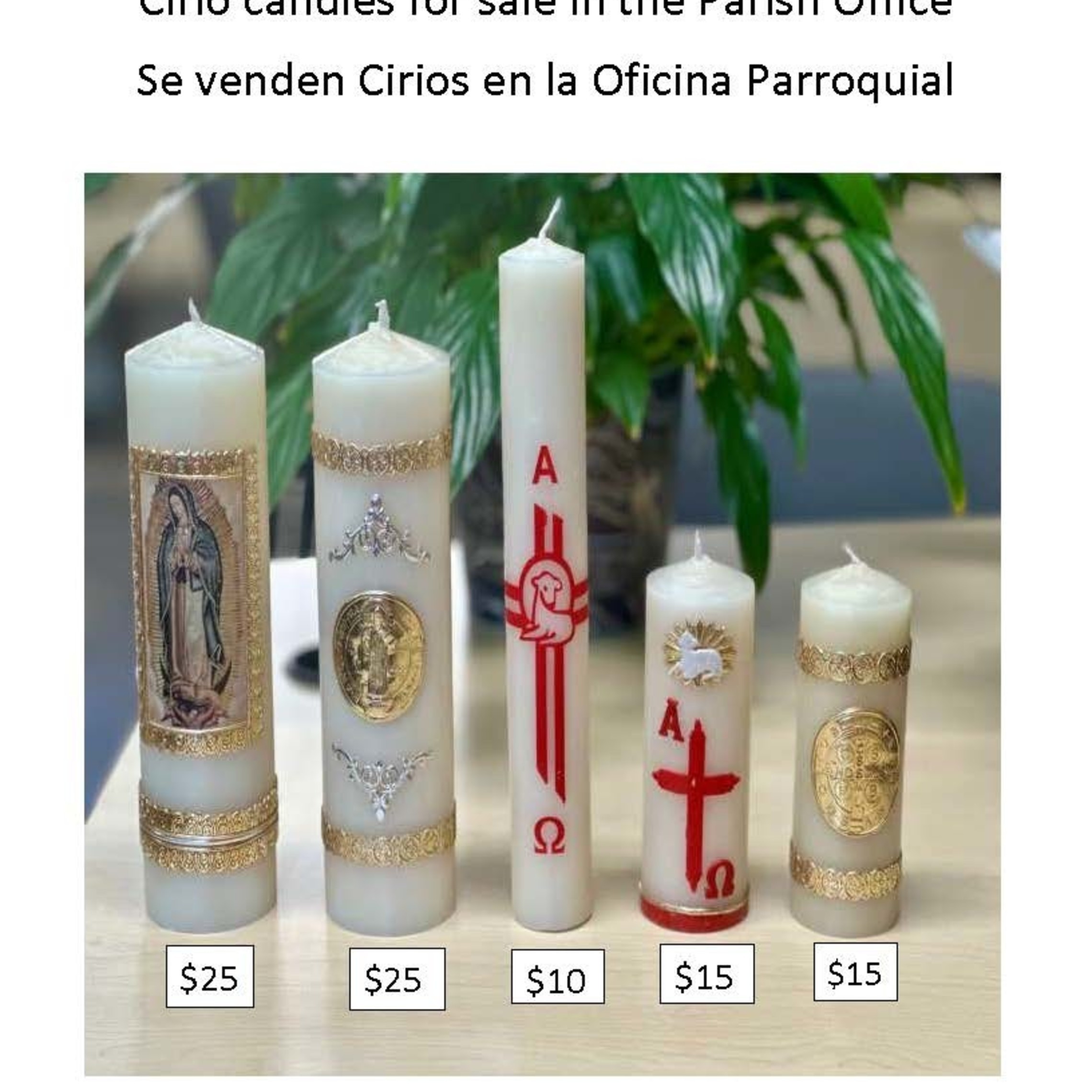 Cirio Candles For Sale In The Parish Office