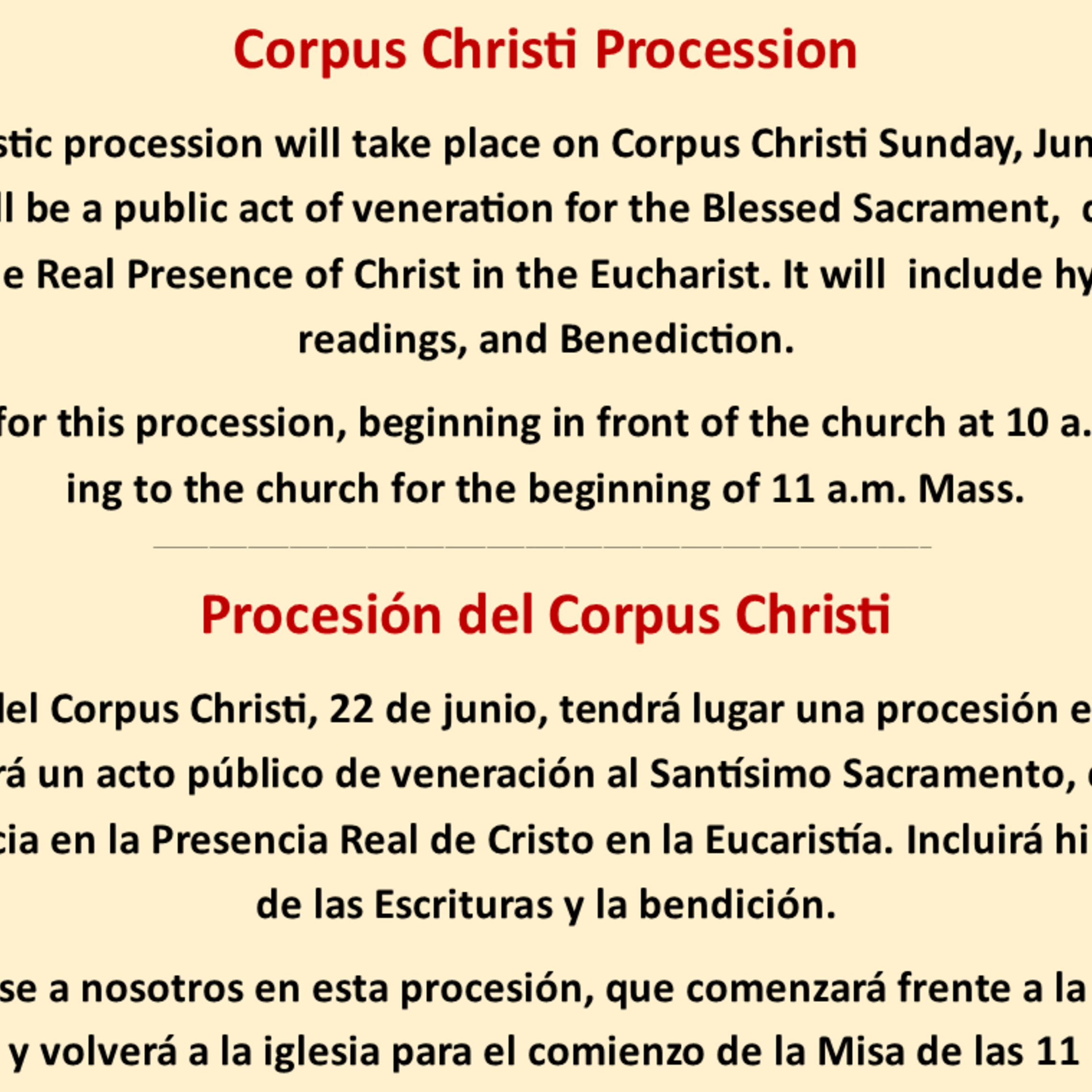 Corpus Cristi Procession St. Isidore Parish 2025