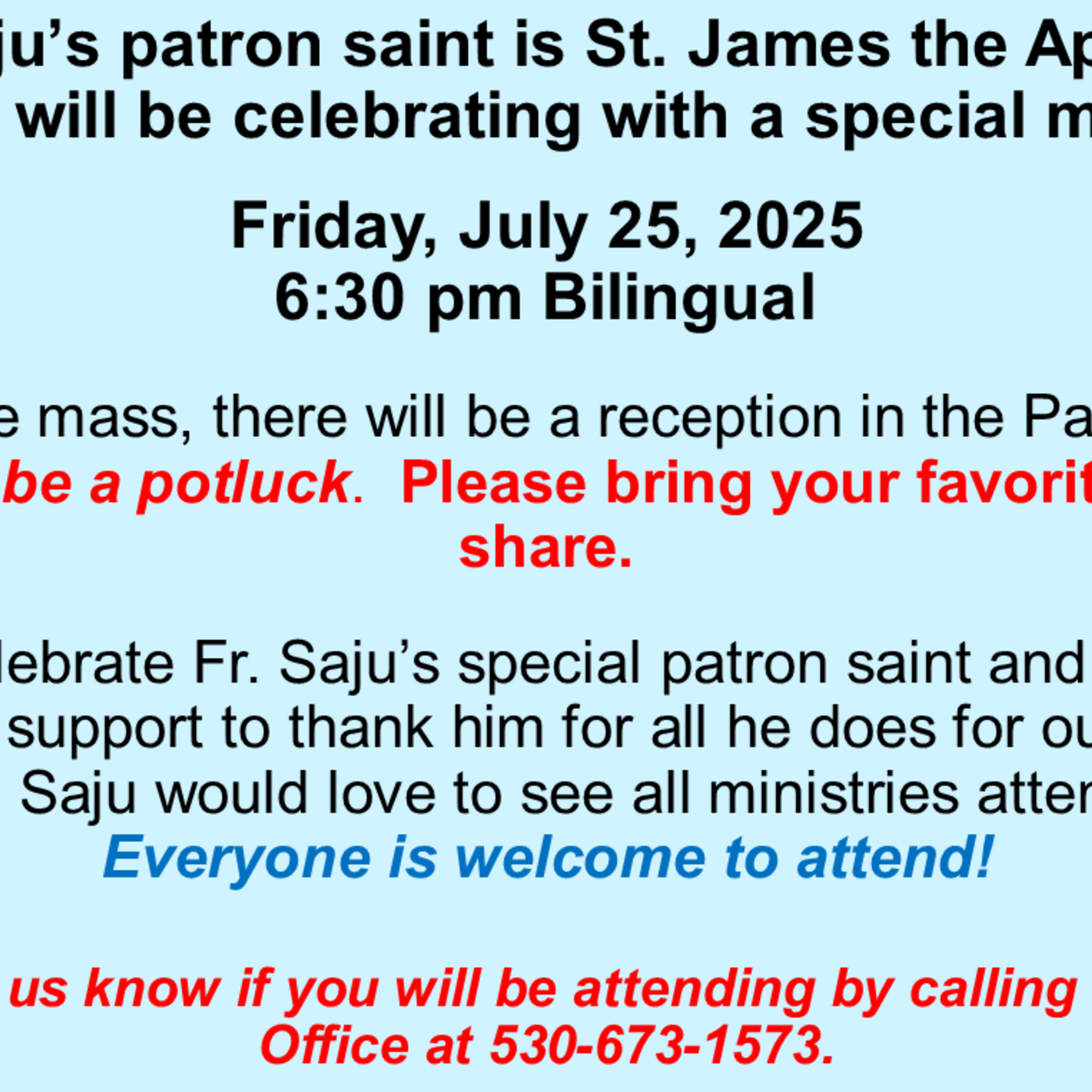 Fr. Saju Patron Saint 2025