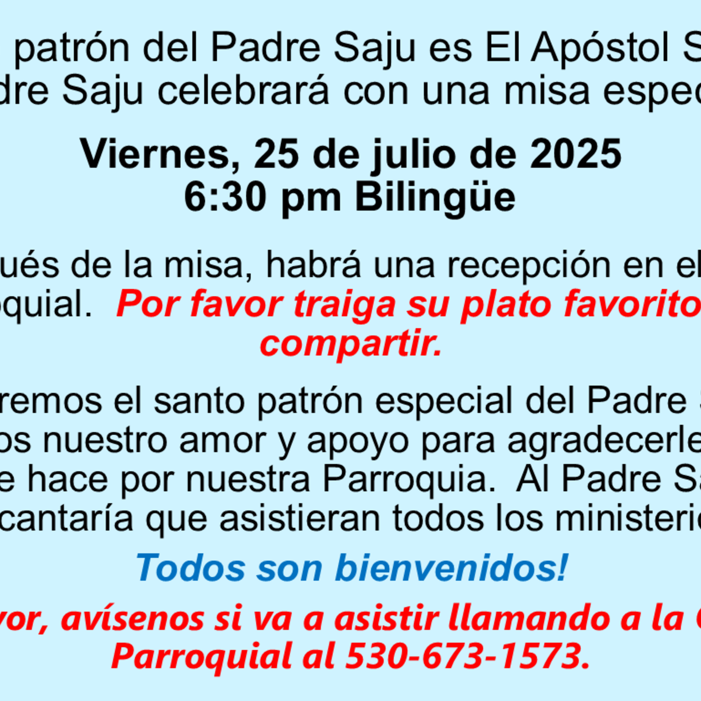 Fr. Saju Patron Saint 2025 Spanish