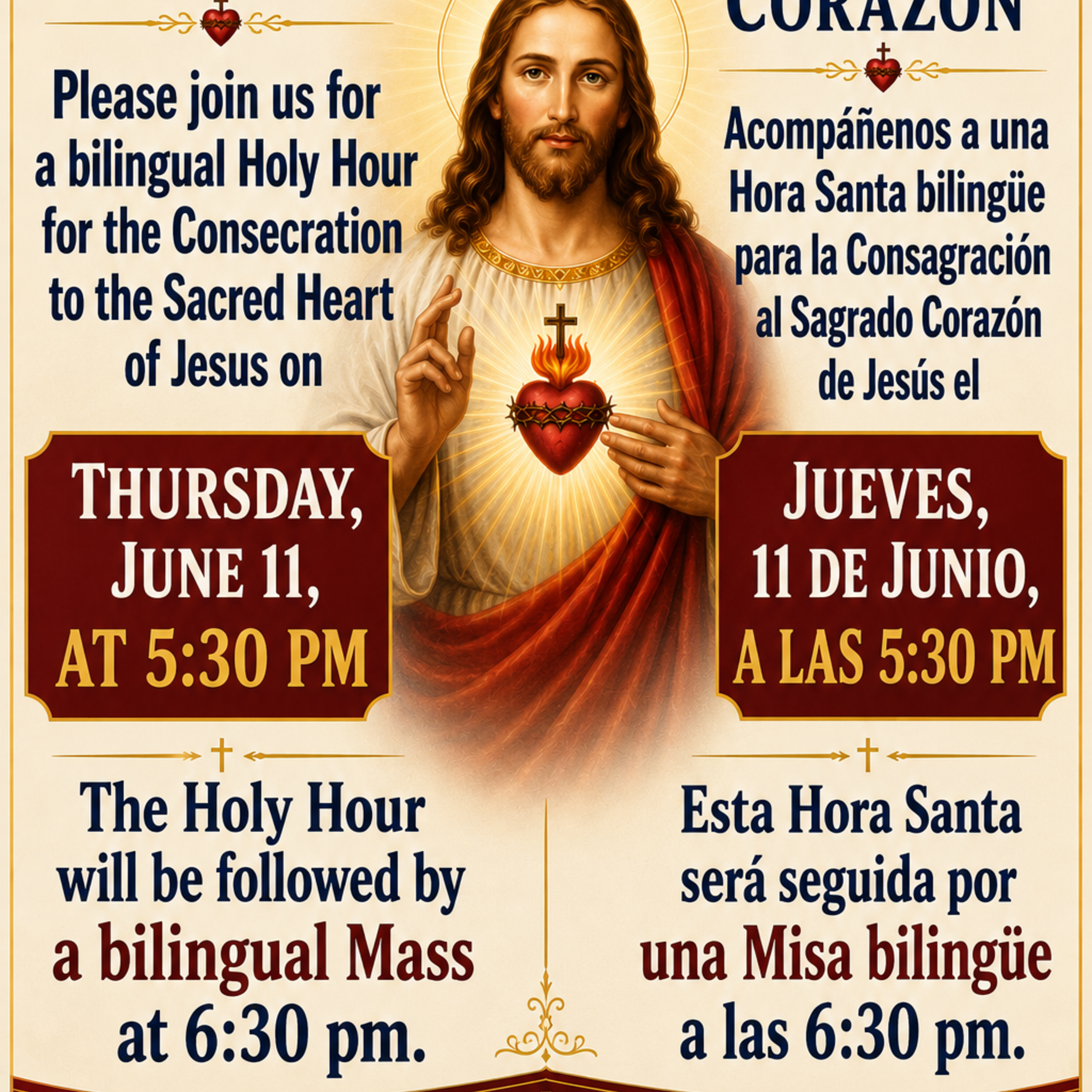 Sacred Heart Of Jesus Holy Hour June 2026 Bilingual