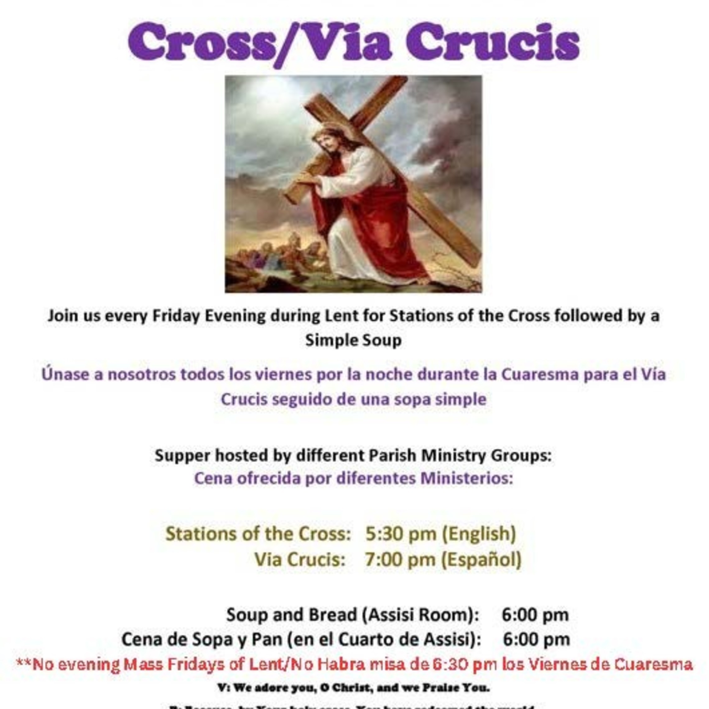 Stations Of The Cross 2026 Includes No Mass Comment