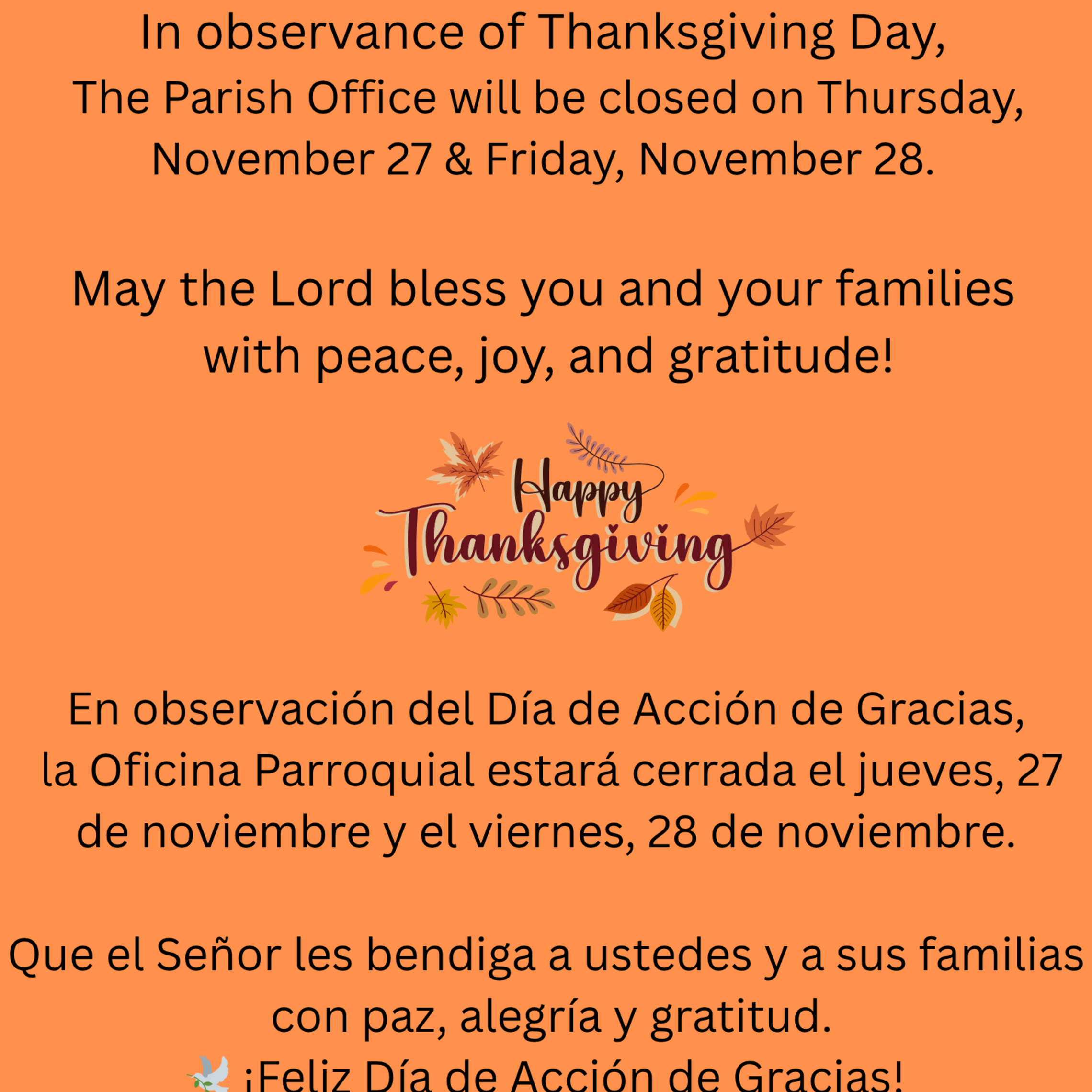 Thanksgiving Day Office Closed 2025