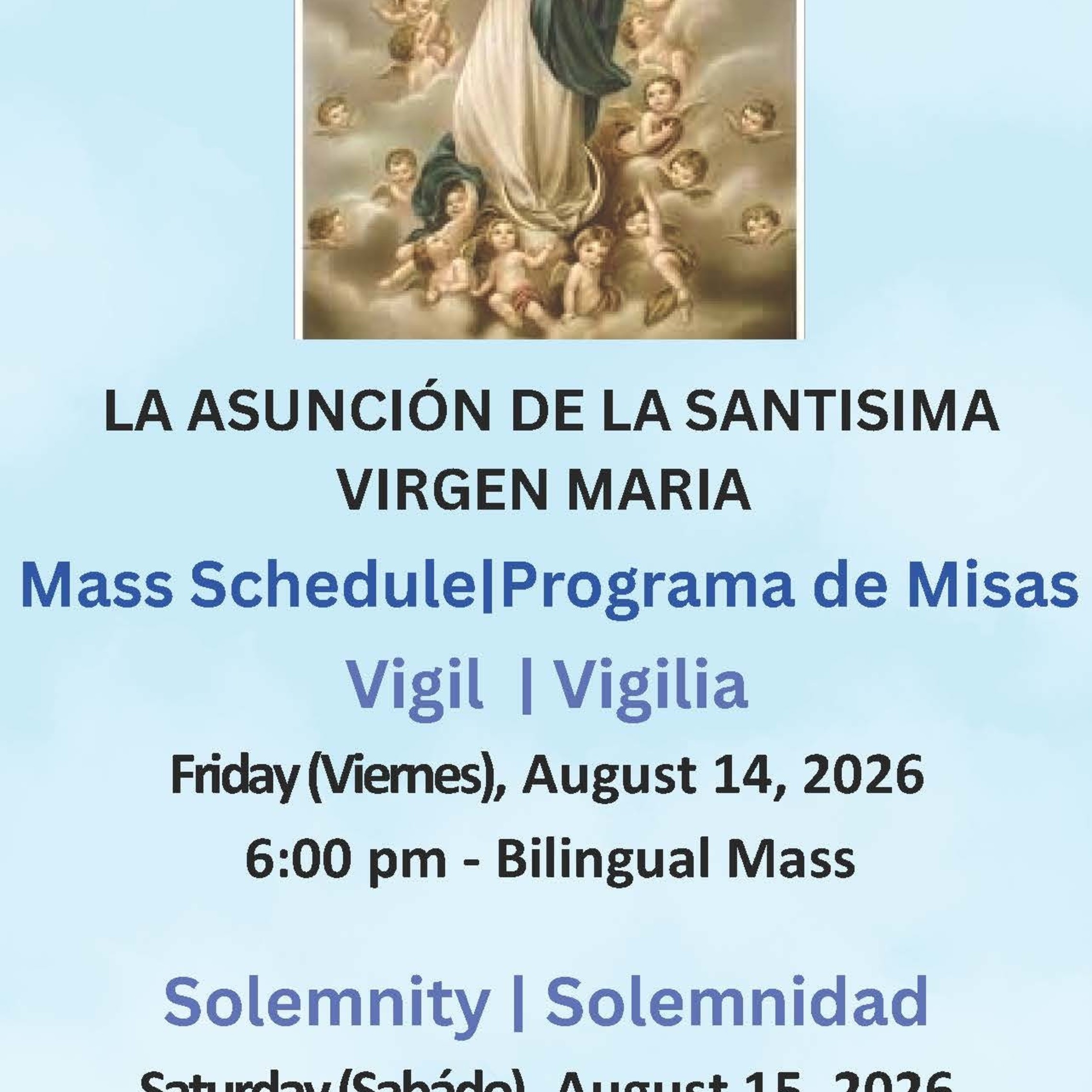 The Assumption Of The Blessed Virgin Mary 2026