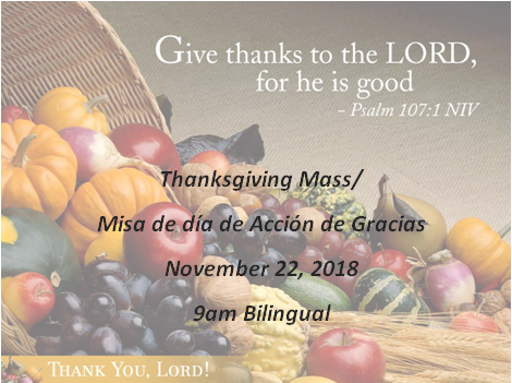 Thanksgiving Mass 2018